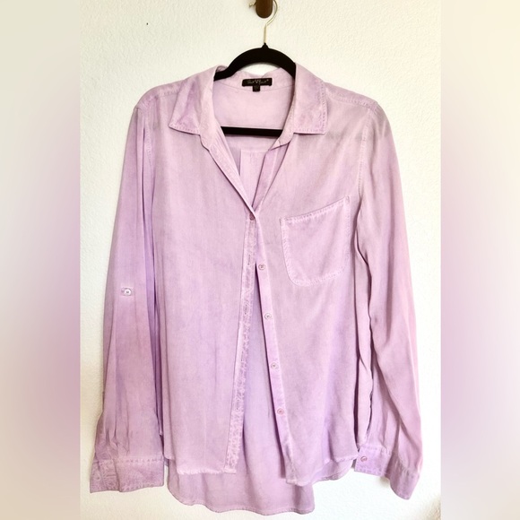 VELVET HEART Button down shirt in light purple, acid wash - Picture 5 of 13